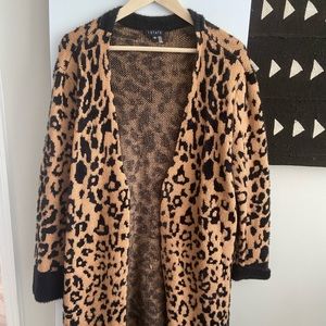 Fuzzy Cheetah Print Cardigan Nordstrom 1 State